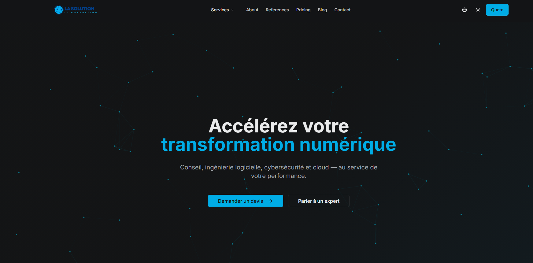 Capture d'écran du site La Solution
